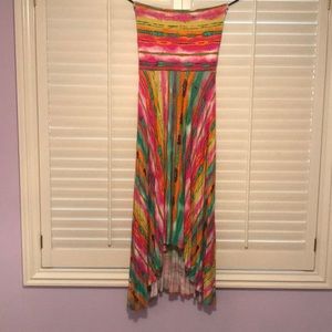 Strapless maxi dress multicolored